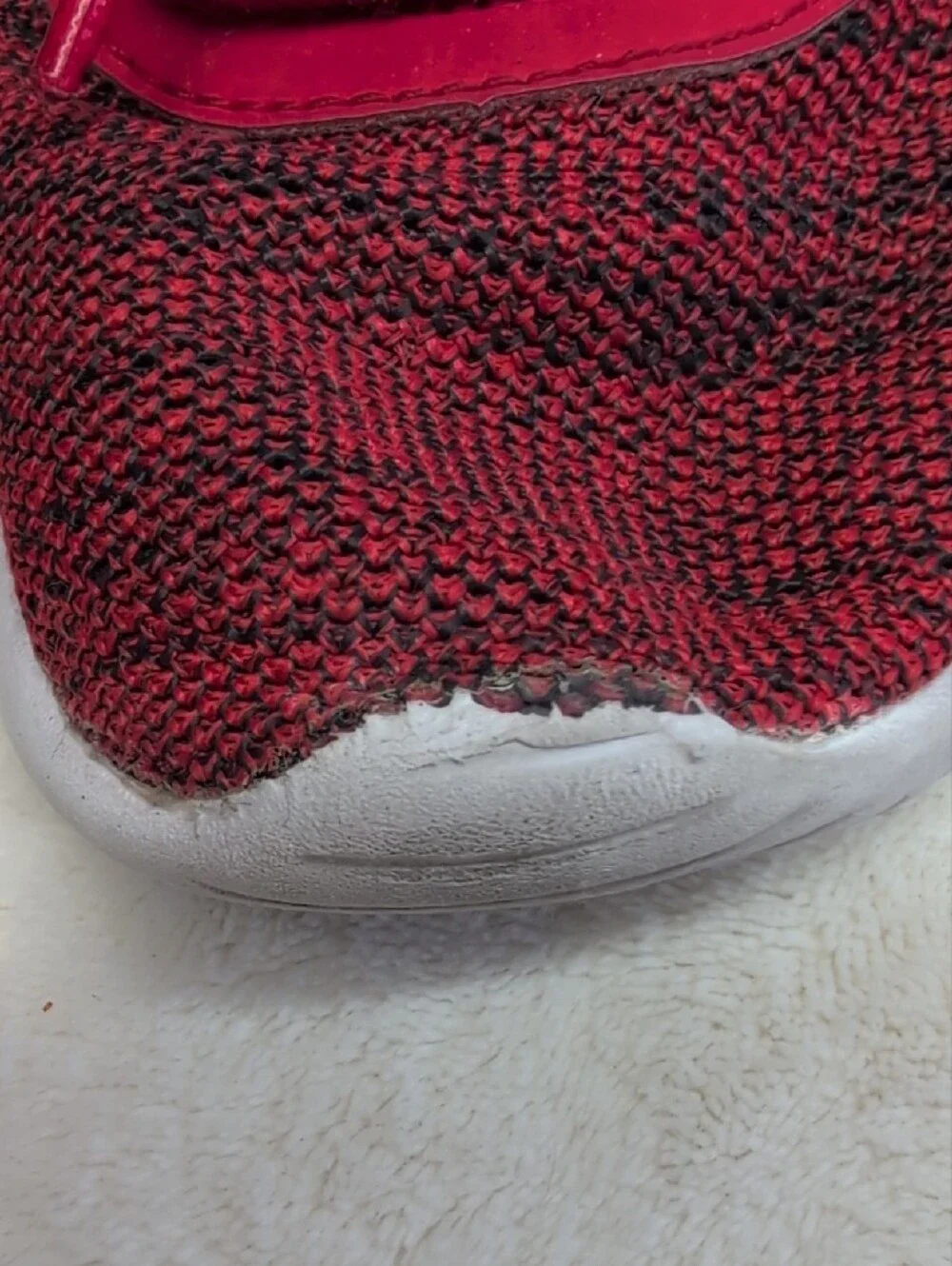 Nike Kids Black-Red Knit Athletic Sneakers